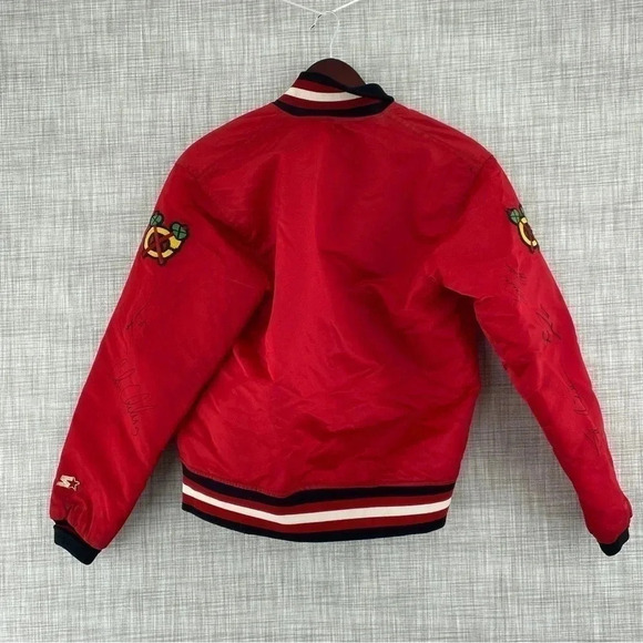 Vintage Starter Blackhawks jacket signed size small 1637 - Picture 9 of 16